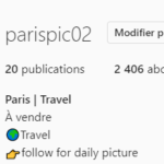 vendre un compte instagram qui parle de paris