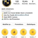 Compte insta fan page BMW 12,5K abonnés internationals