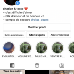 Compte Instagram citation 60.7k actif qui passe en hashtag et explo