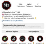 Millionnaire_Online, 150K abonnés, Business et Motivation, FR