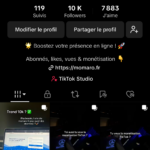 Compte TikTok de 10k abonnés Francais