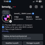 Vend Compte Instagram BMW / 50 000 abonnés organiques / 1M4 reach par mois